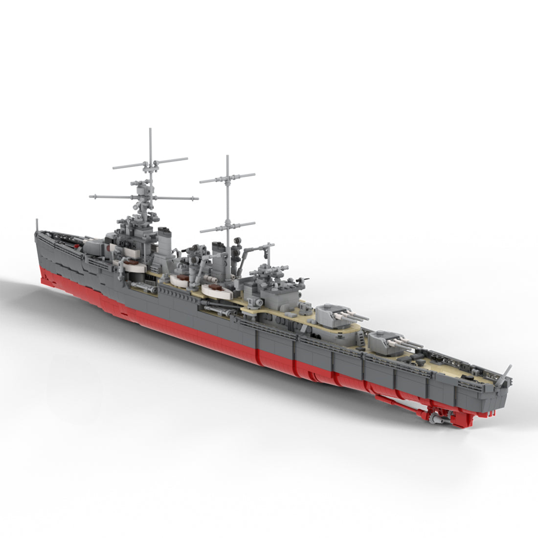 MOC 1/200 Scale WWII German Light Cruiser Building Block Model with Display Stand(2498PCS) - cubertime