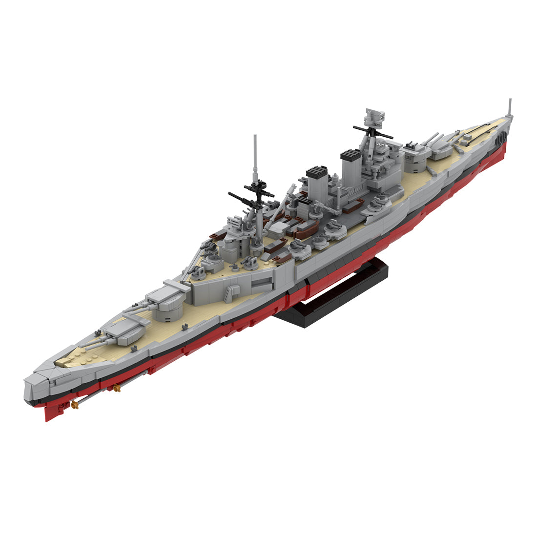 MOC 1/300 Scale HMS Hood Battlecruiser Building Blocks, Military Warship Naval Display Construction Set for Adult Collectors (2751PCS) - cubertime