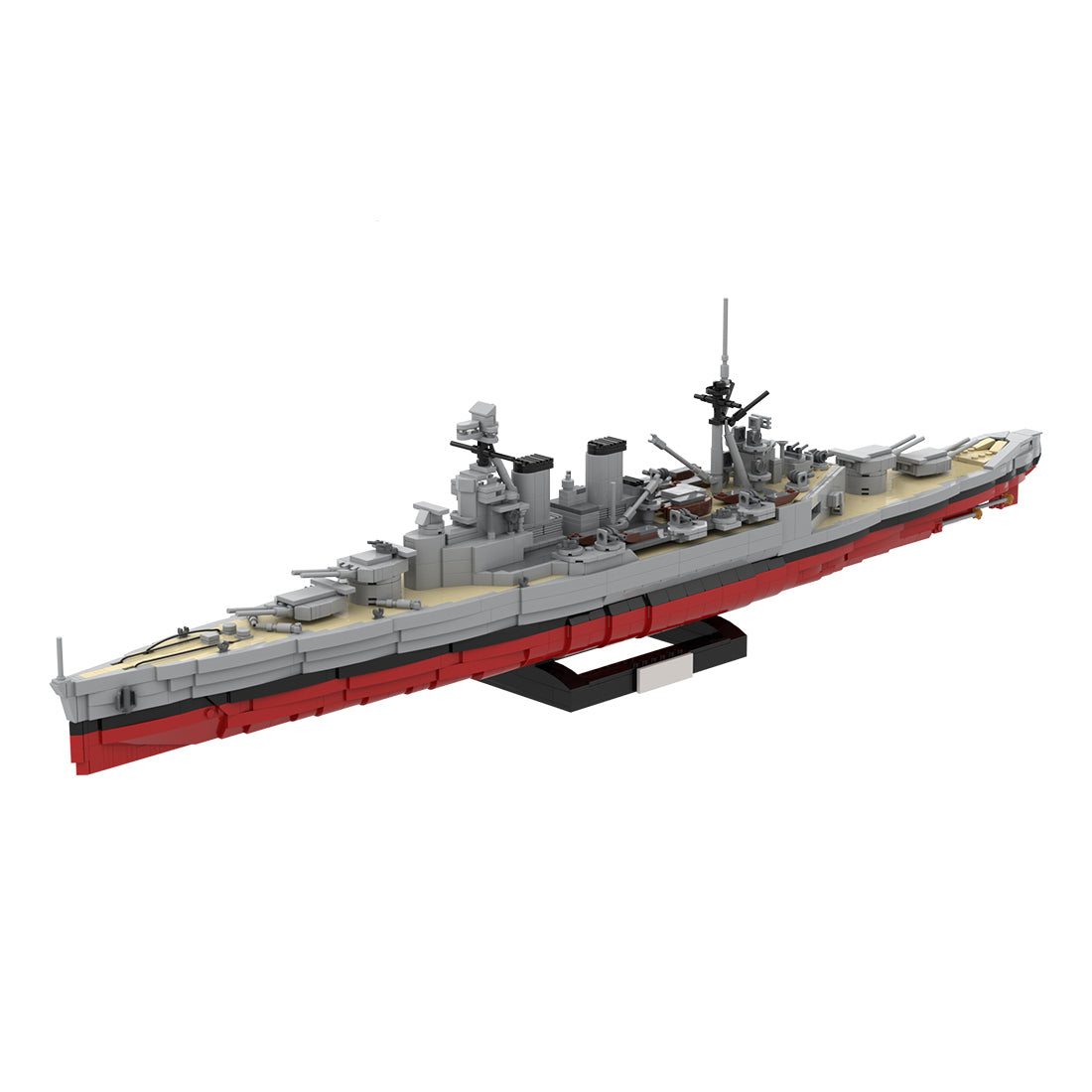 MOC 1/300 Scale HMS Hood Battlecruiser Building Blocks, Military Warship Naval Display Construction Set for Adult Collectors (2751PCS) - cubertime