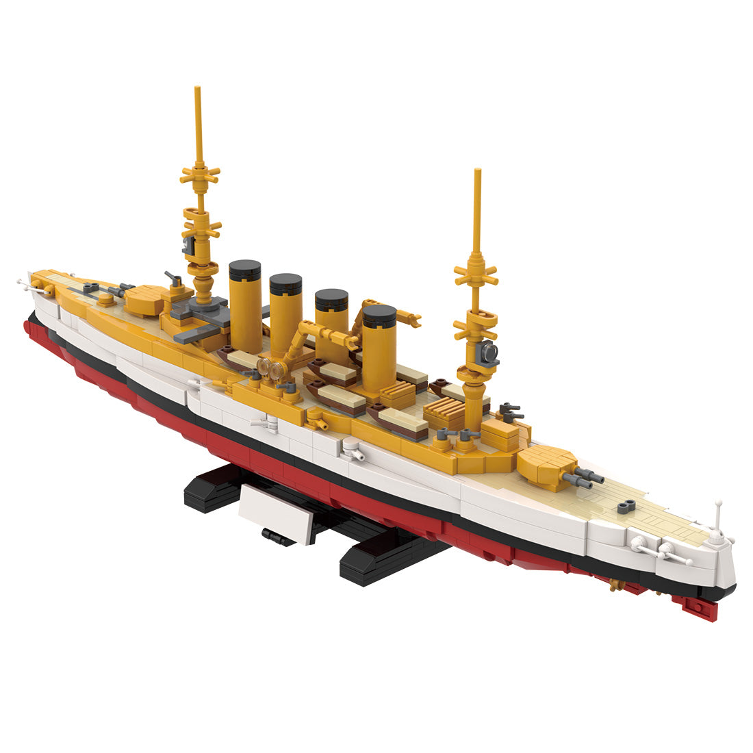 MOC 1/300 Scale SMS Scharnhorst Armored Cruiser Building Blocks, Military Series Historic Naval Brick Warship Display Set (1187PCS) - cubertime