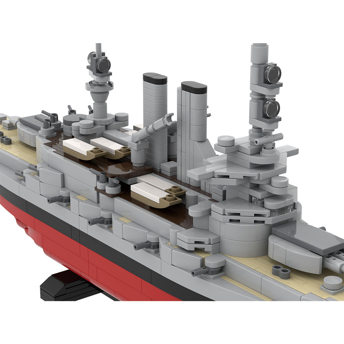 MOC 1/300 Scale SMS Schleswig-Holstein Battleship Building Blocks, Military Series Historic Deutschland-Class Brick Warship Display Set (1439PCS) - cubertime