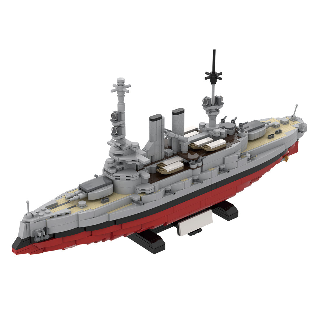 MOC 1/300 Scale SMS Schleswig-Holstein Battleship Building Blocks, Military Series Historic Deutschland-Class Brick Warship Display Set (1439PCS) - cubertime