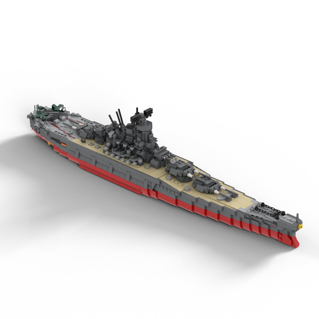 1/450 Scale WWI Japanese Battleship Building Block Model with Display Stand(1917PCS) - cubertime