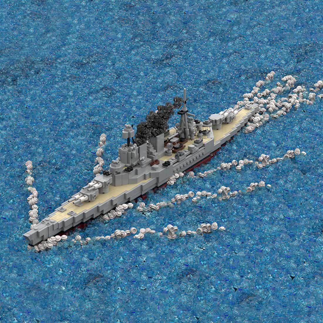 1/485 Scale WWII British Hood Battlecruiser Military Building Blocks Set(1301PCS) - cubertime