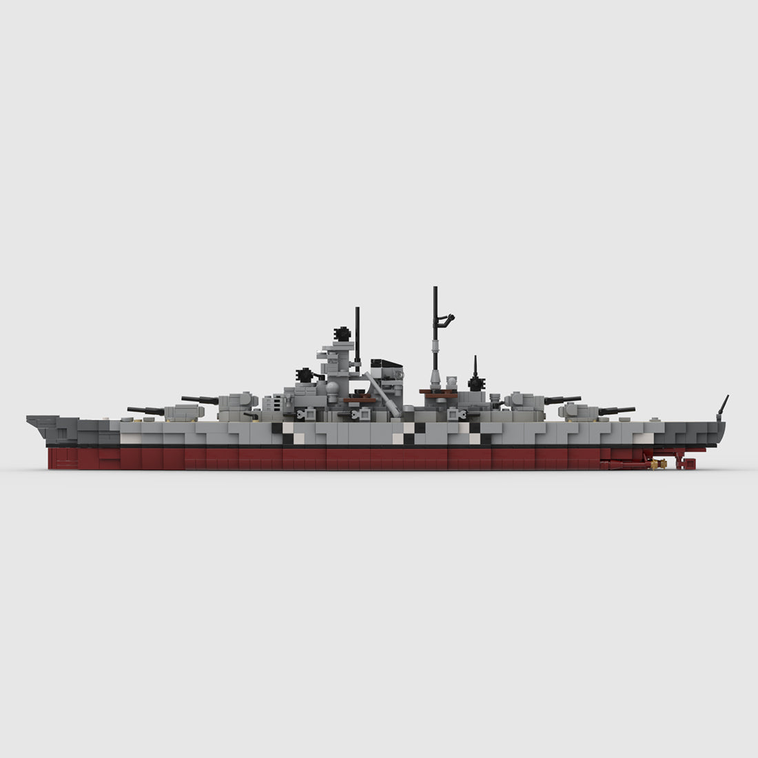 1/485 Scale WWII German Bismarck Military Building Blocks Set(1537PCS) - cubertime