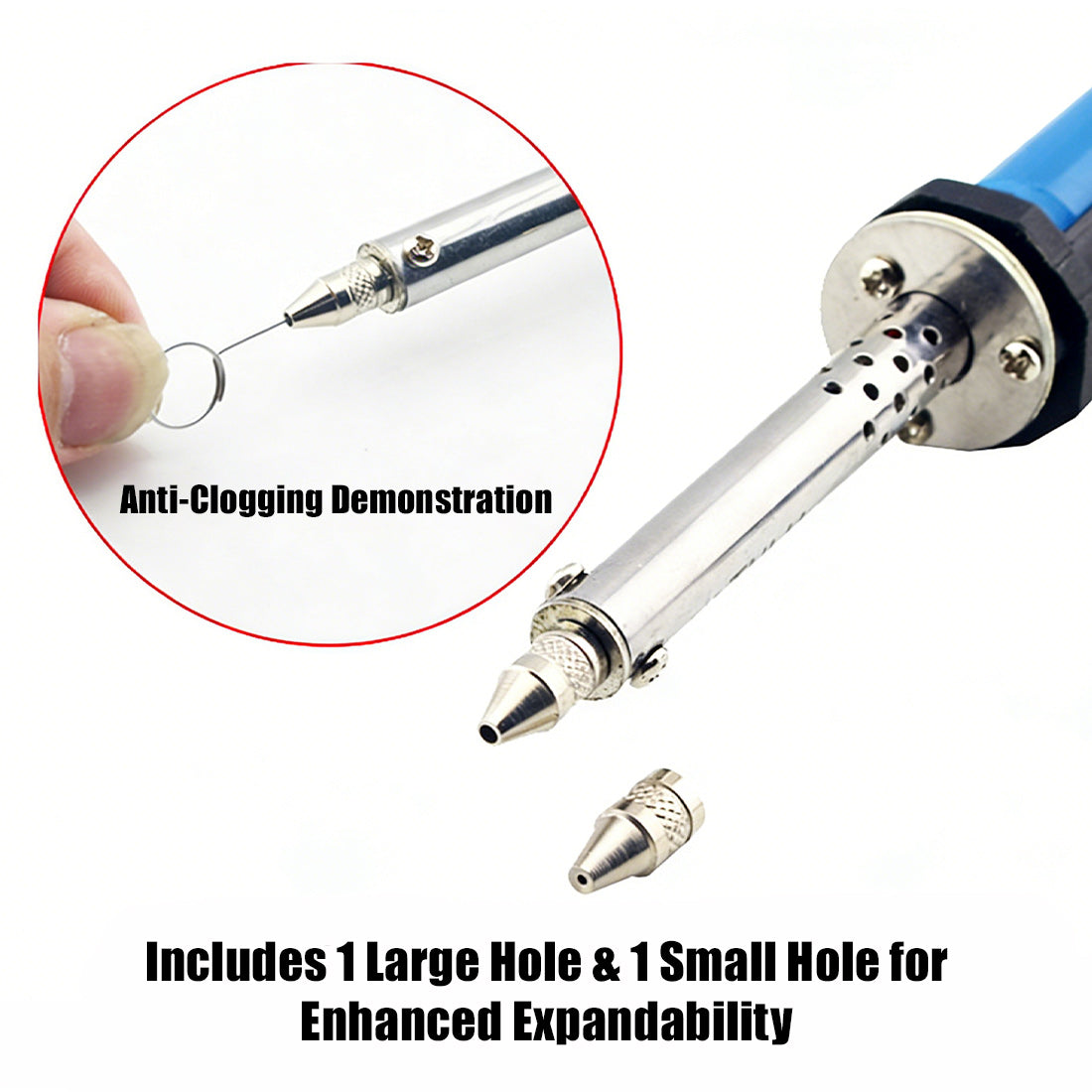 30W Electric Desoldering Pump, Heated Solder Sucker Tool with Iron, Manual Desoldering Tool (US Plug/EU Plug) - cubertime