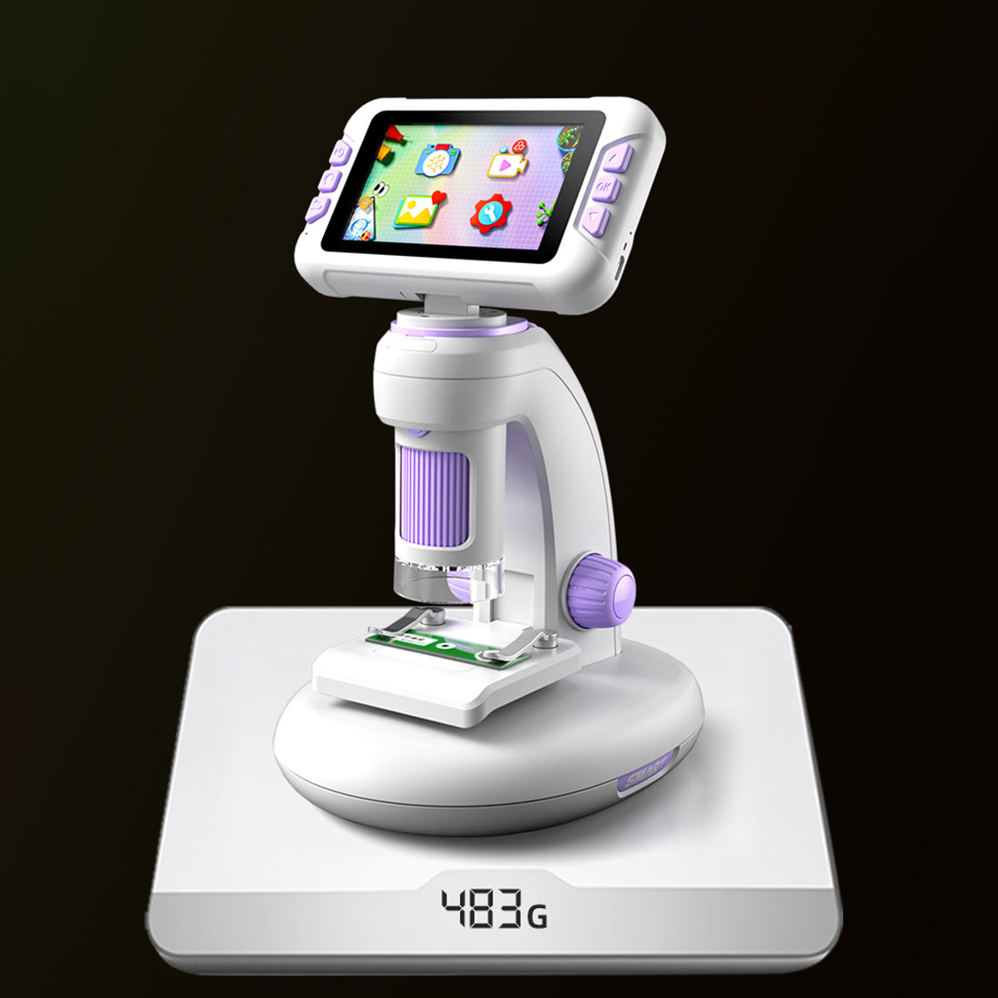 DIY Assembly Digital Microscope, STEM Science Microscope for Nature Exploration (Blue/Green/Gray/Purple)