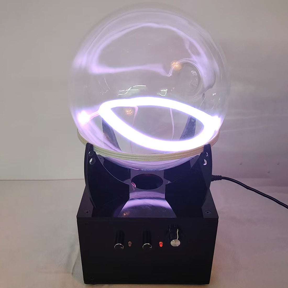 Glow Ring Reactor, Inert Gas Glow Sphere, High Frequency Energy Light Display, Desk Decoration Ion Globe (Xenon Gas) - cubertime