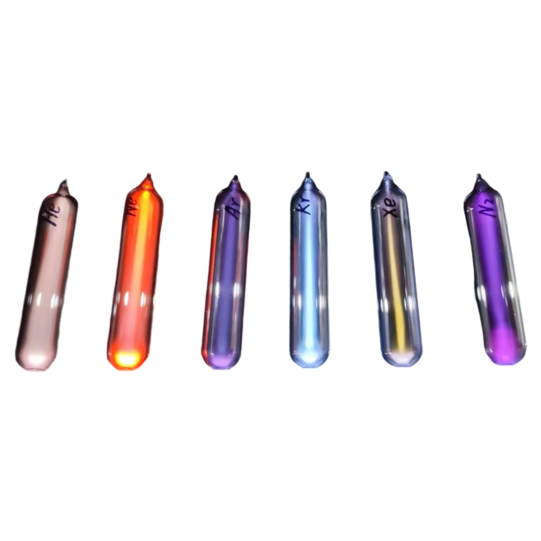 High-Purity Inert Gas Discharge Tube Collection Set, Glass Specimen Tubes for High-Frequency Glow Experiments, Science Display, Periodic Table Collection, Desktop Decor - cubertime