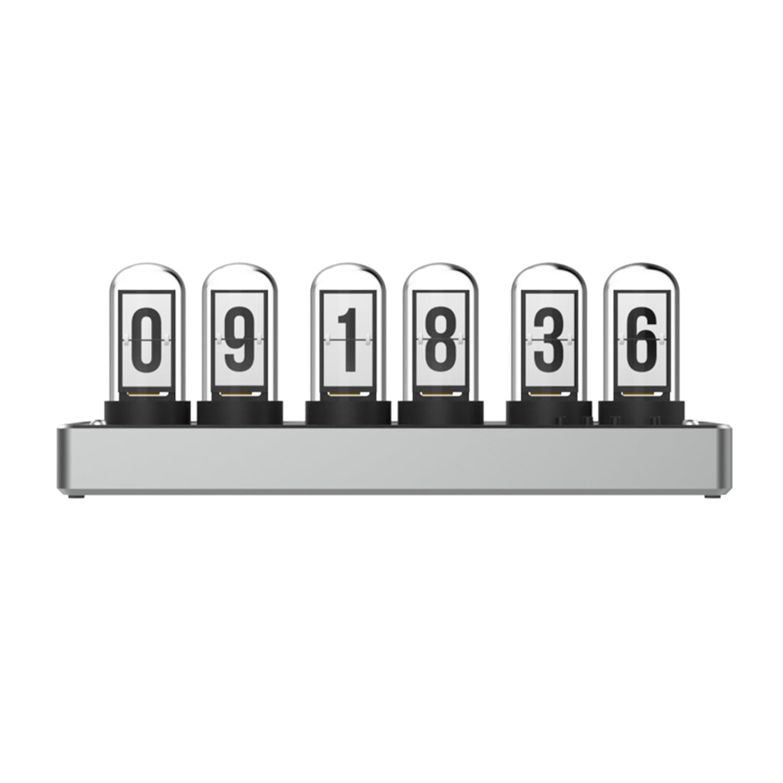 IPS Color Screen Digital Clock, Nixie Tube Style Desk Ambient Light with Wireless Time Sync, Alarm Clock, Weather Display, APP Control and Aluminum Alloy Base (US Plug/EU Plug) - CUBERTIME