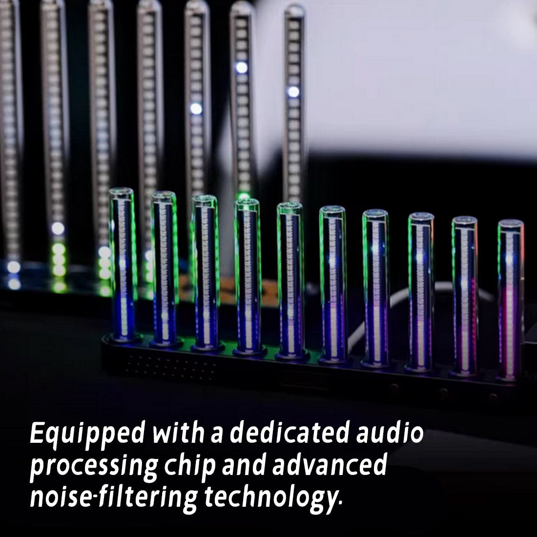 LED Spectrum Music Light, Sound Reactive Ambient Light, Gaming Room Desk Rhythm Light - cubertime