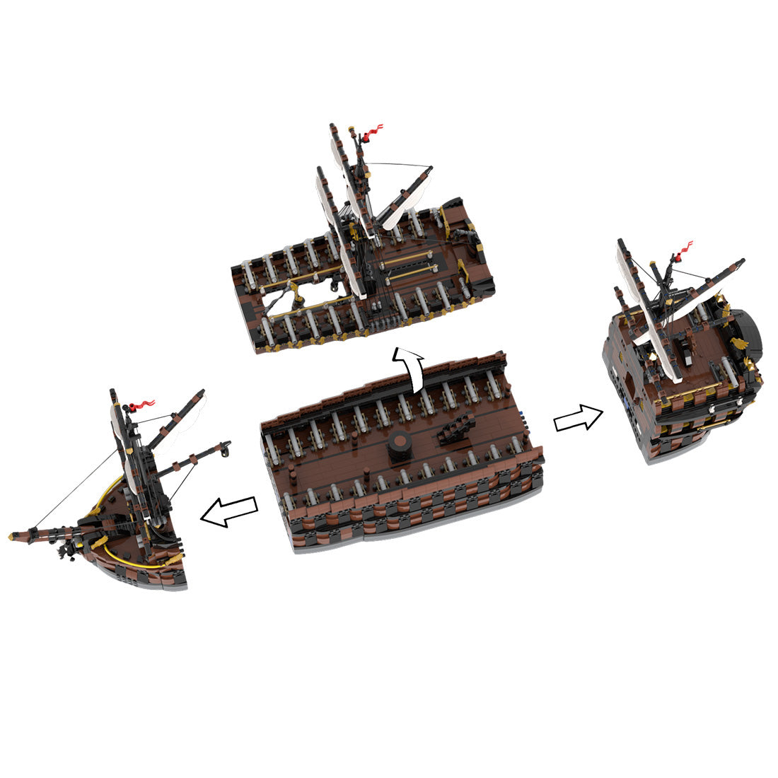 MOC-160411 Pirate Ship Small Particles Building Blocks Set (5956PCS) - cubertime