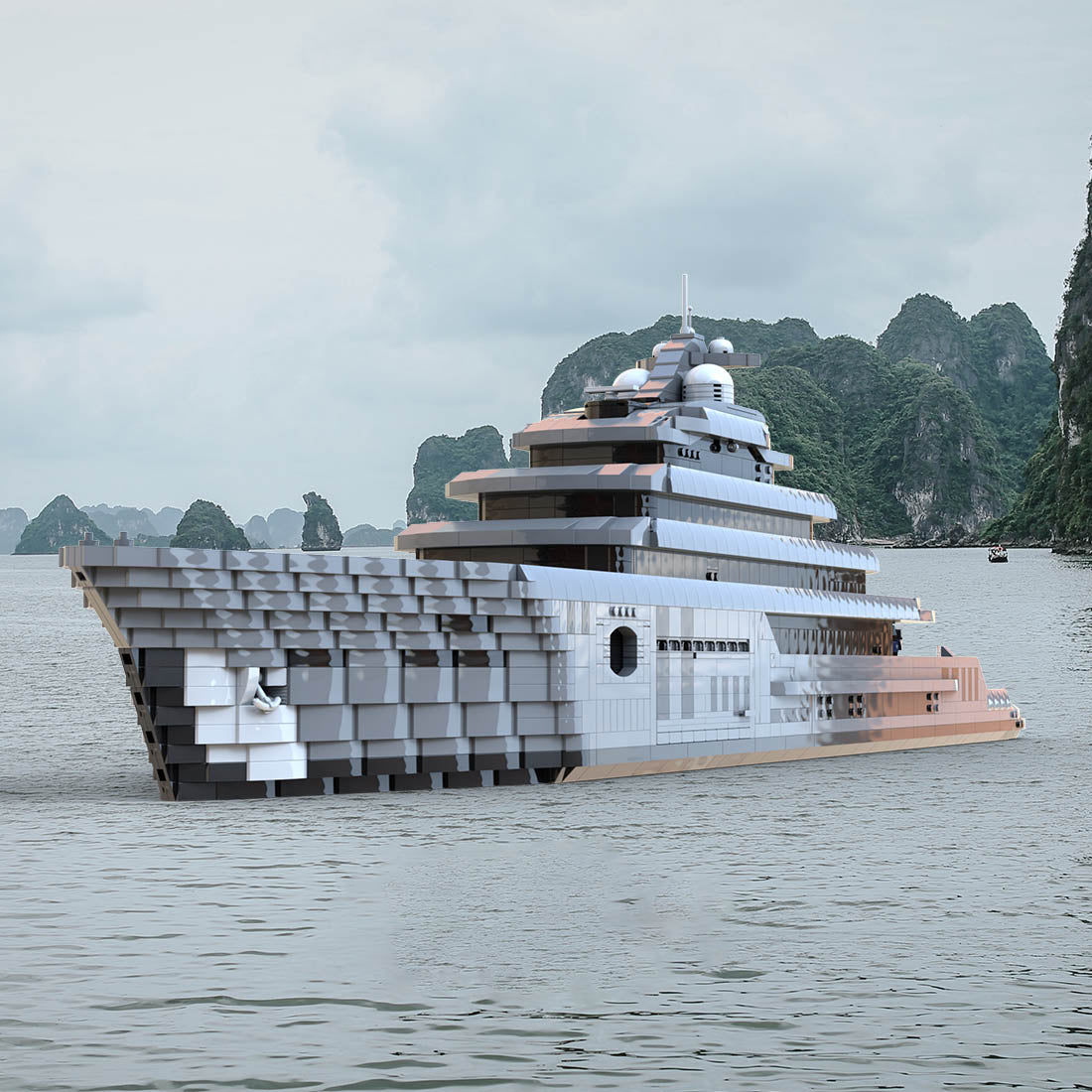 MOC-162171 Super Luxury Large Yacht Building Blocks Set (5671PCS) - cubertime