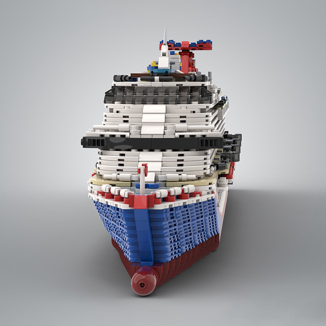 MOC-174910 1:400 Scale Carnival Dream Cruise Ship Building Blocks Set (Dark Blue/4235PCS) - cubertime