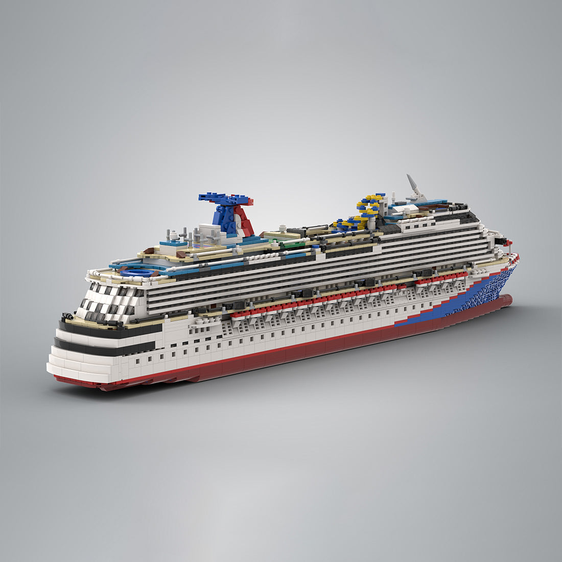 MOC-174910 1:400 Scale Carnival Dream Cruise Ship Building Blocks Set (Dark Blue/4235PCS) - cubertime