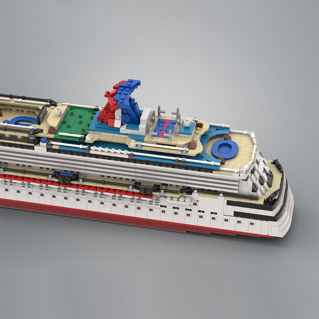 MOC-174910 1:400 Scale Carnival Dream Cruise Ship Building Blocks Set (Dark Blue/4235PCS) - cubertime