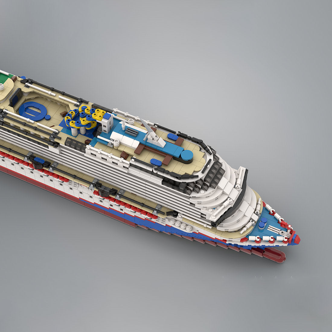MOC-174910 1:400 Scale Carnival Dream Cruise Ship Building Blocks Set (Dark Blue/4235PCS) - cubertime