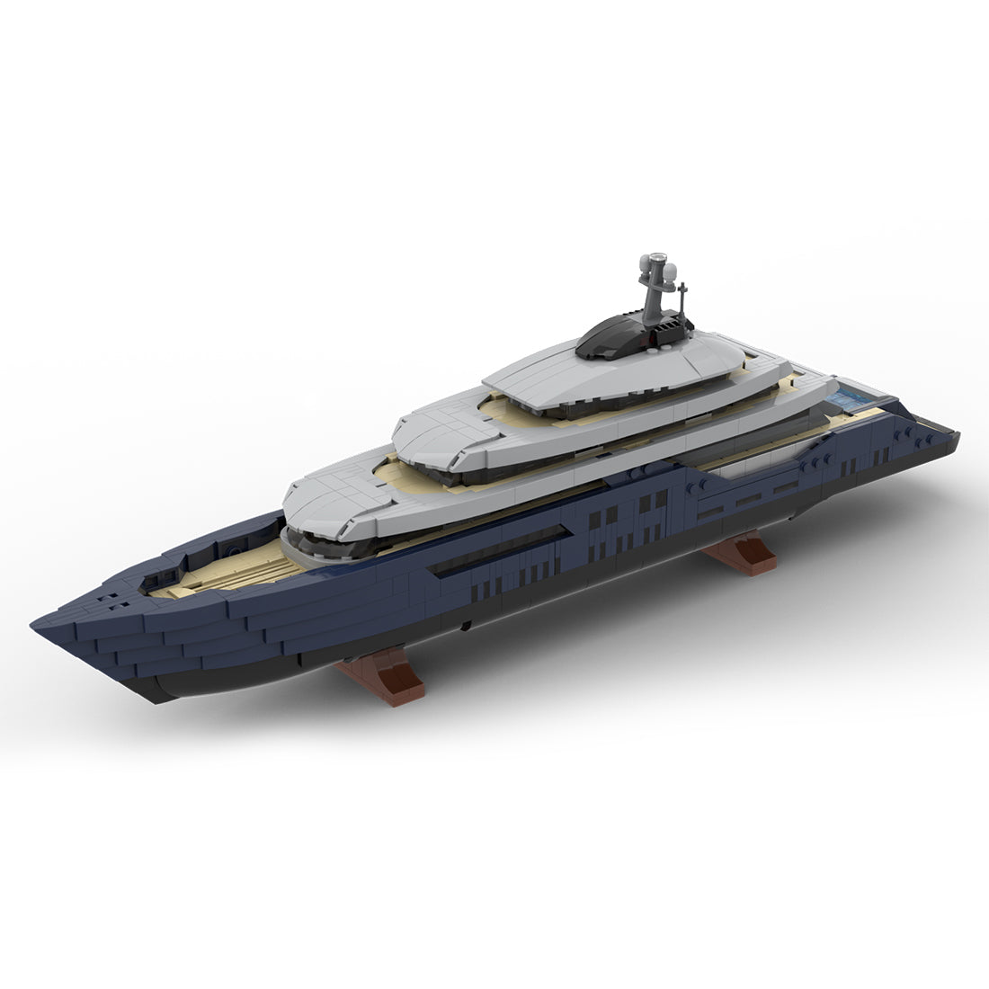 MOC-185088 1/200 Scale Mini Luxury Yacht DIY Assembly Building Blocks Set - cubertime