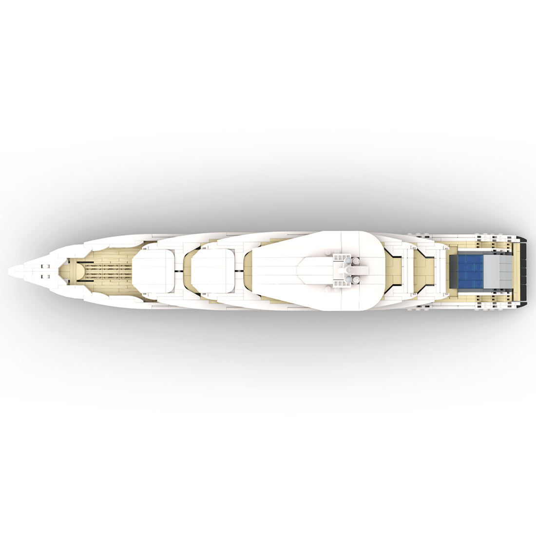 MOC-185088 1/200 Scale Mini Luxury Yacht DIY Assembly Building Blocks Set - cubertime
