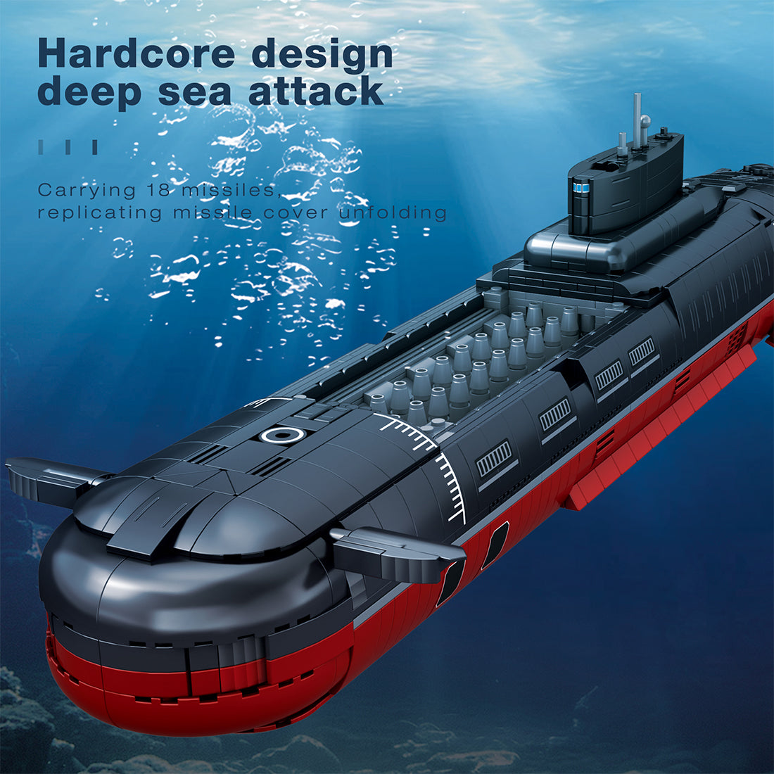 MOC-193085 1/250 Scale Typhoon Class 941 Nuclear Submarine Building Block Set (2895PCS) - cubertime