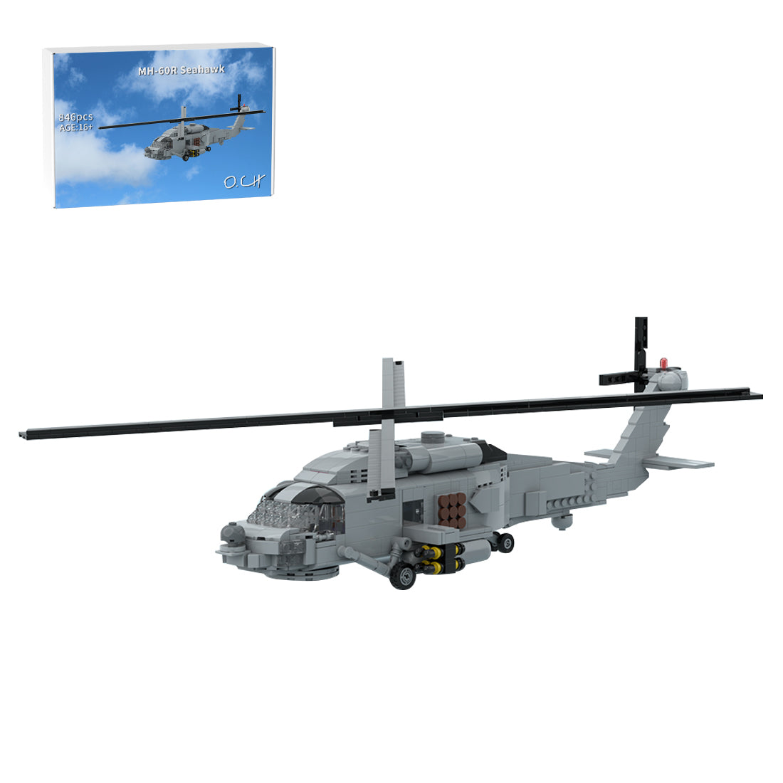 MOC-204867 MH-60R Navy Helicopter Building Blocks Set(846PCS) - cubertime