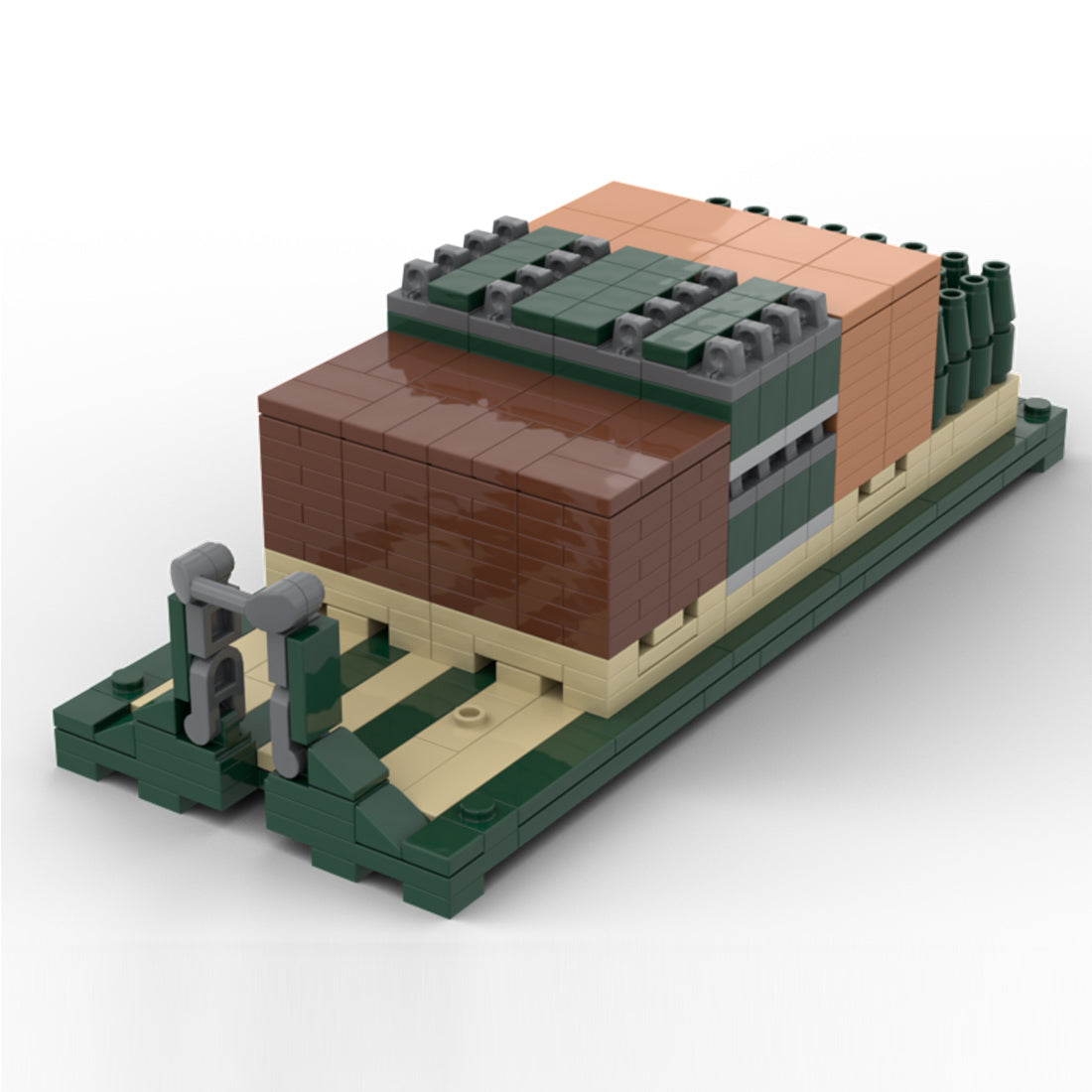 MOC-221352 RMMV 8x8 Military Logistics Transport Truck Building Block Model with Multiple Cargo Loads, Crane Loading System(3197PCS) - cubertime