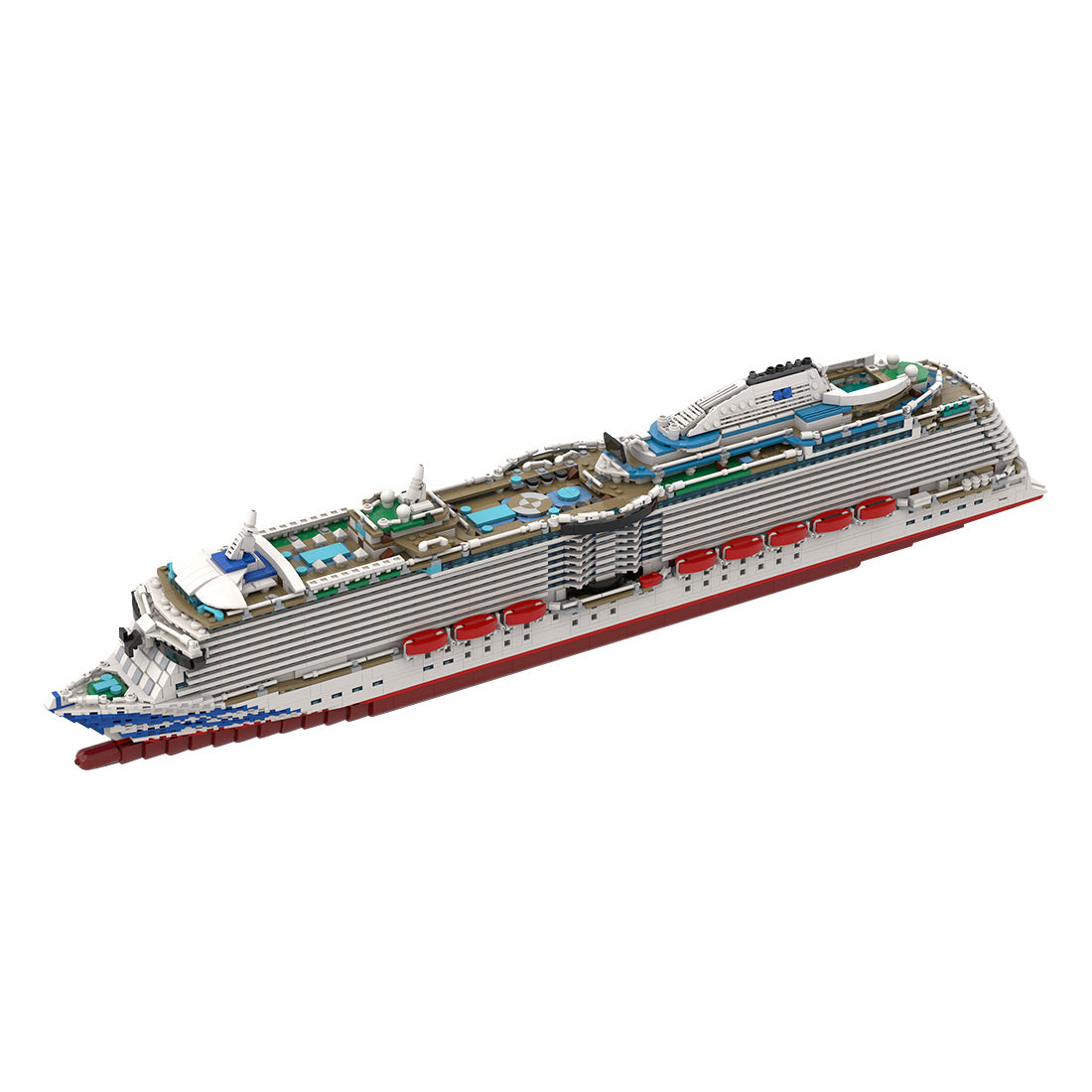 MOC-226256 1:400 Scale Royal Princess Cruise Ship Super Flagship Building Blocks Set(4595PCS)- cubertime