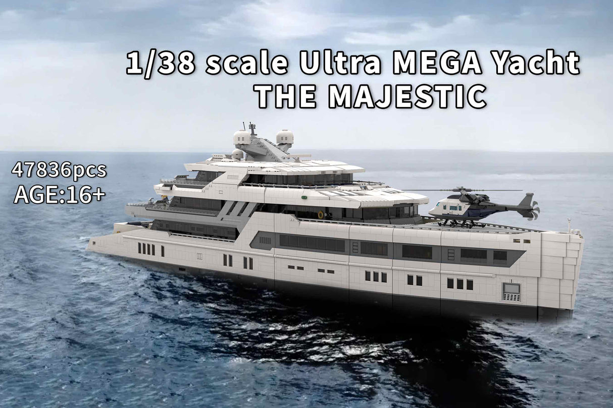 MOC-230069 1/38 Scale Ultra Yacht Building Blocks Set(47836PCS) - cubertime