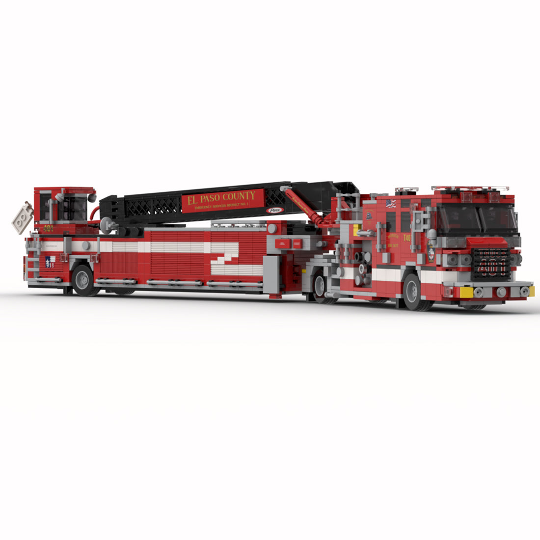 MOC-242542 Fire Truck Building Block Model Kit, Emergency Truck Display Model for Adults, DIY Firefighter Truck Construction Blocks Set(1802PCS)