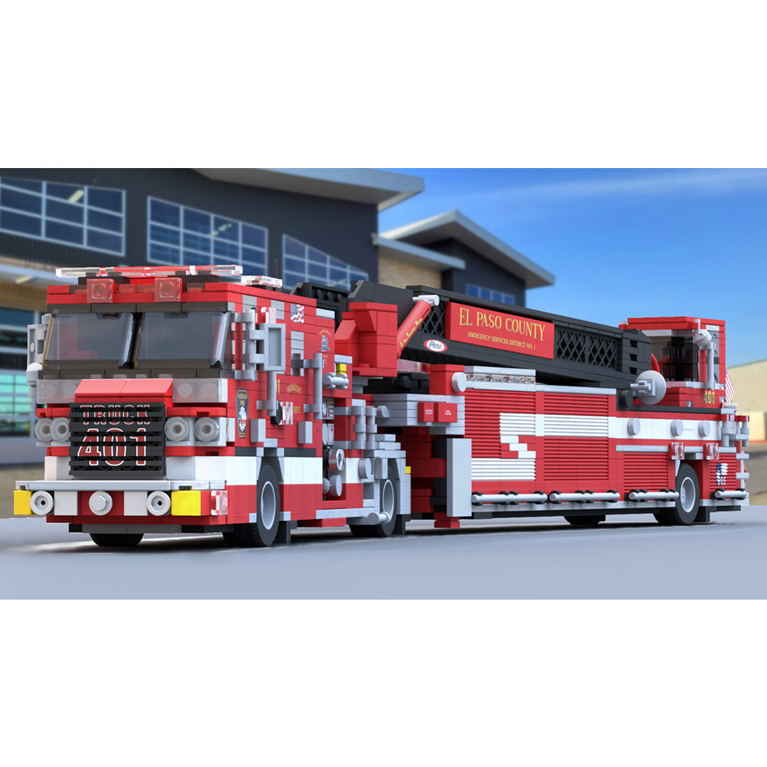 MOC-242542 Fire Truck Building Block Model Kit, Emergency Truck Display Model for Adults, DIY Firefighter Truck Construction Blocks Set(1802PCS)