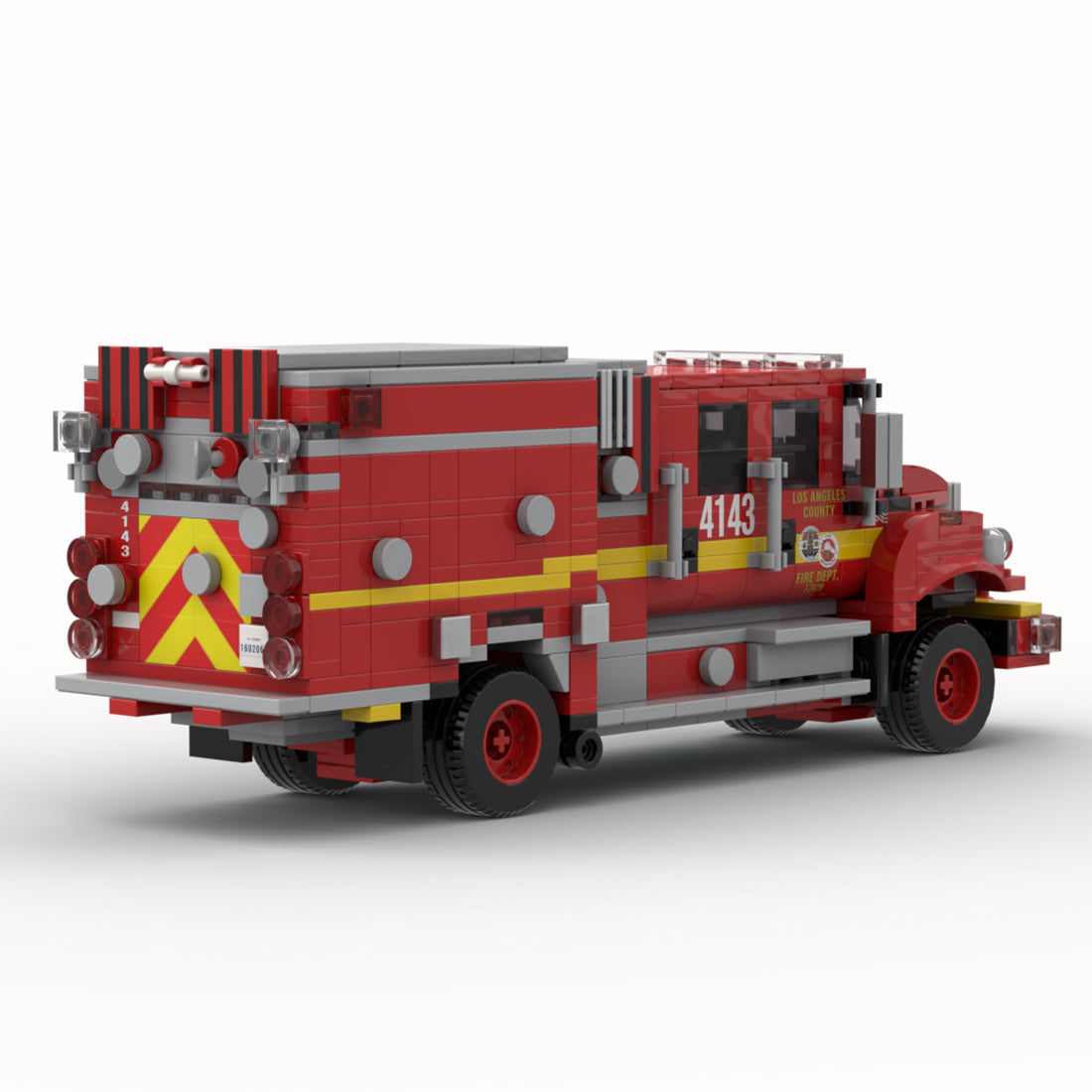 MOC-244154 Fire Engine Building Set, Retro Urban Fire Truck Model with Pump Panels, Storage Compartments and Realistic Mechanical Details(764PCS) - cubertime