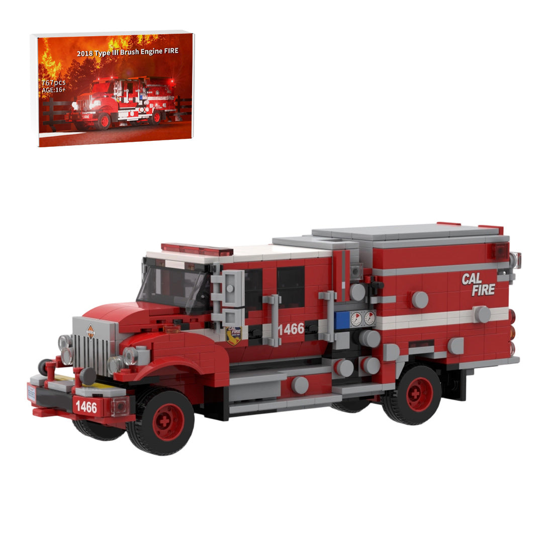 MOC-252484 Forest Fire Truck Building Blocks Set, Type III Brush Engine Fire(767PCS)