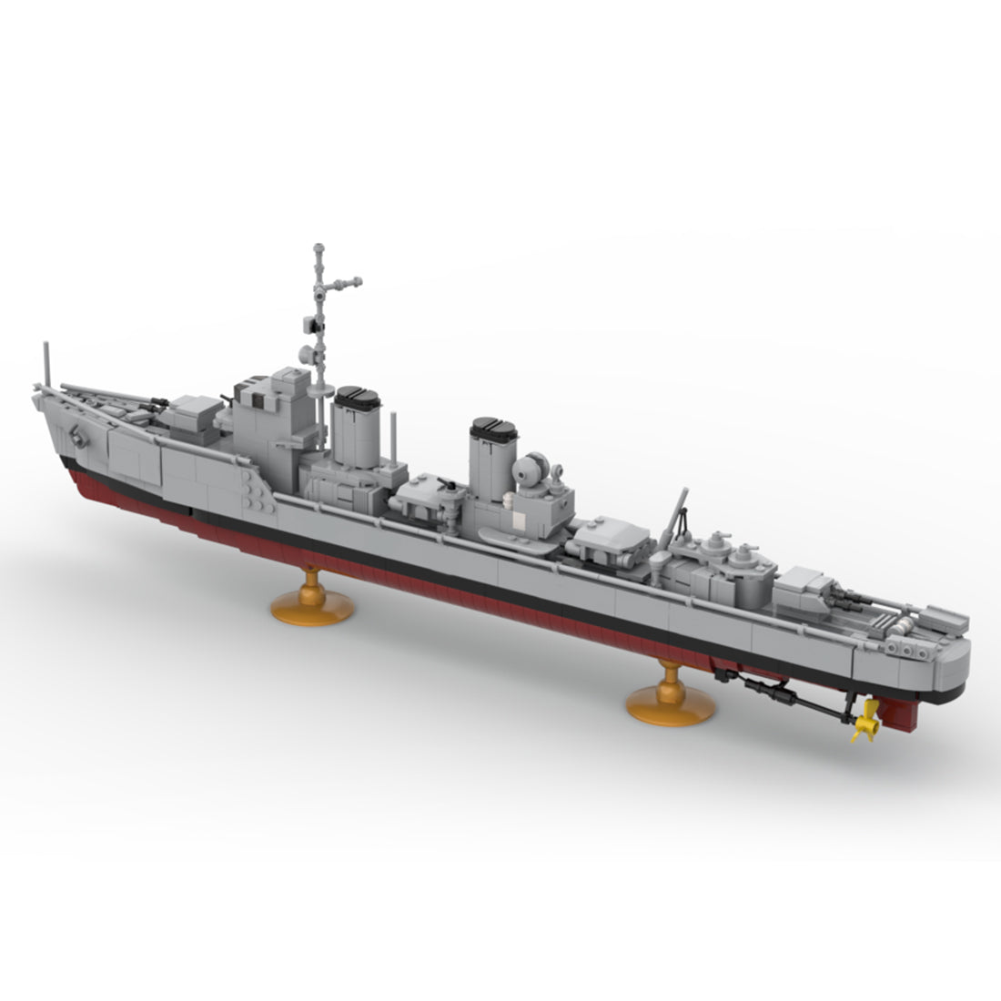 MOC-253356 1/200 Scale IJN Kagero-Class Destroyer Building Blocks Model Kit, Yukikaze Naval Warship Construction Set with Detailed Superstructure (1343PCS) - cubertime
