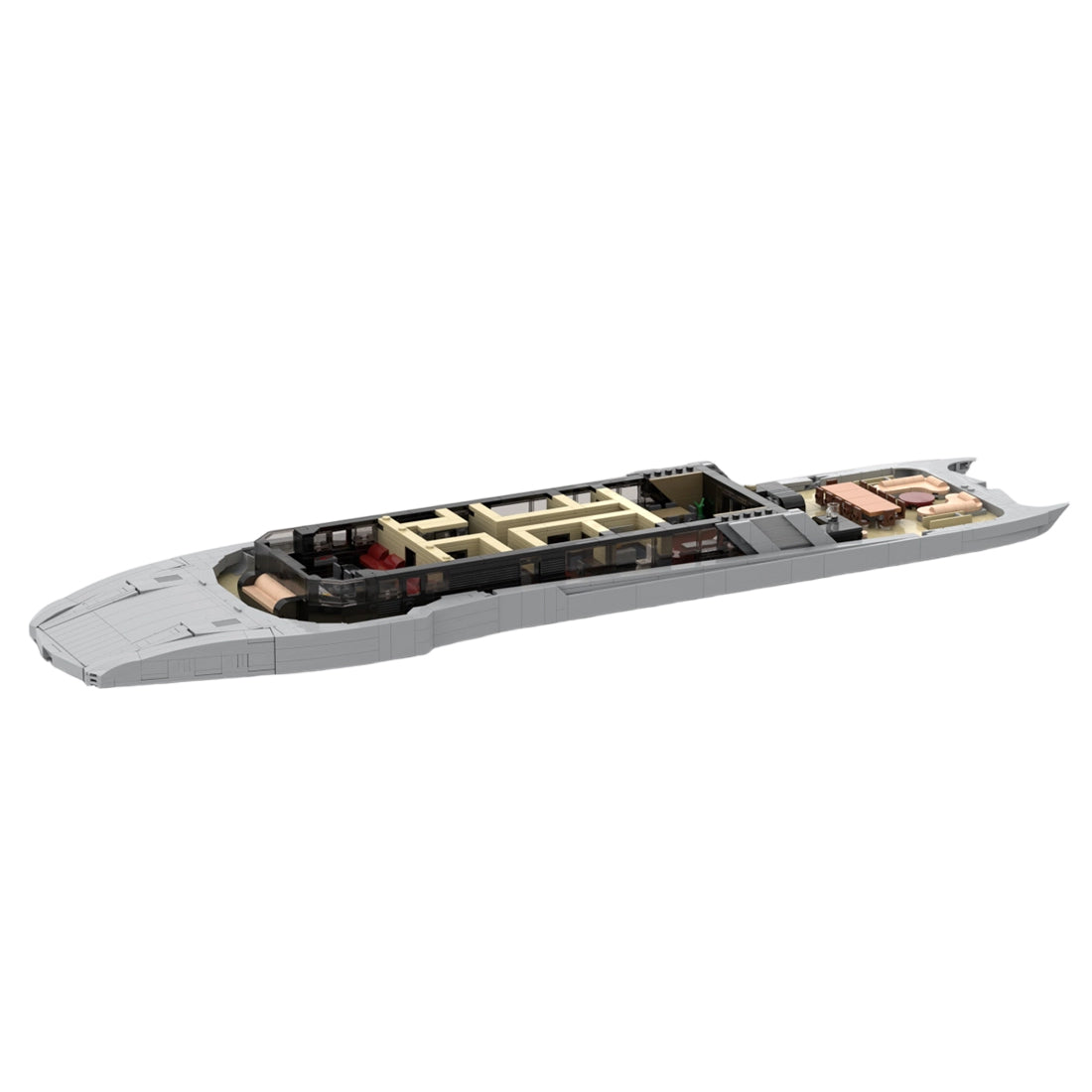 MOC-254412 VELETTA Superyacht 120CM Modular Display Model Luxury Yacht Building Blocks Set(15639PCS) - cubertime
