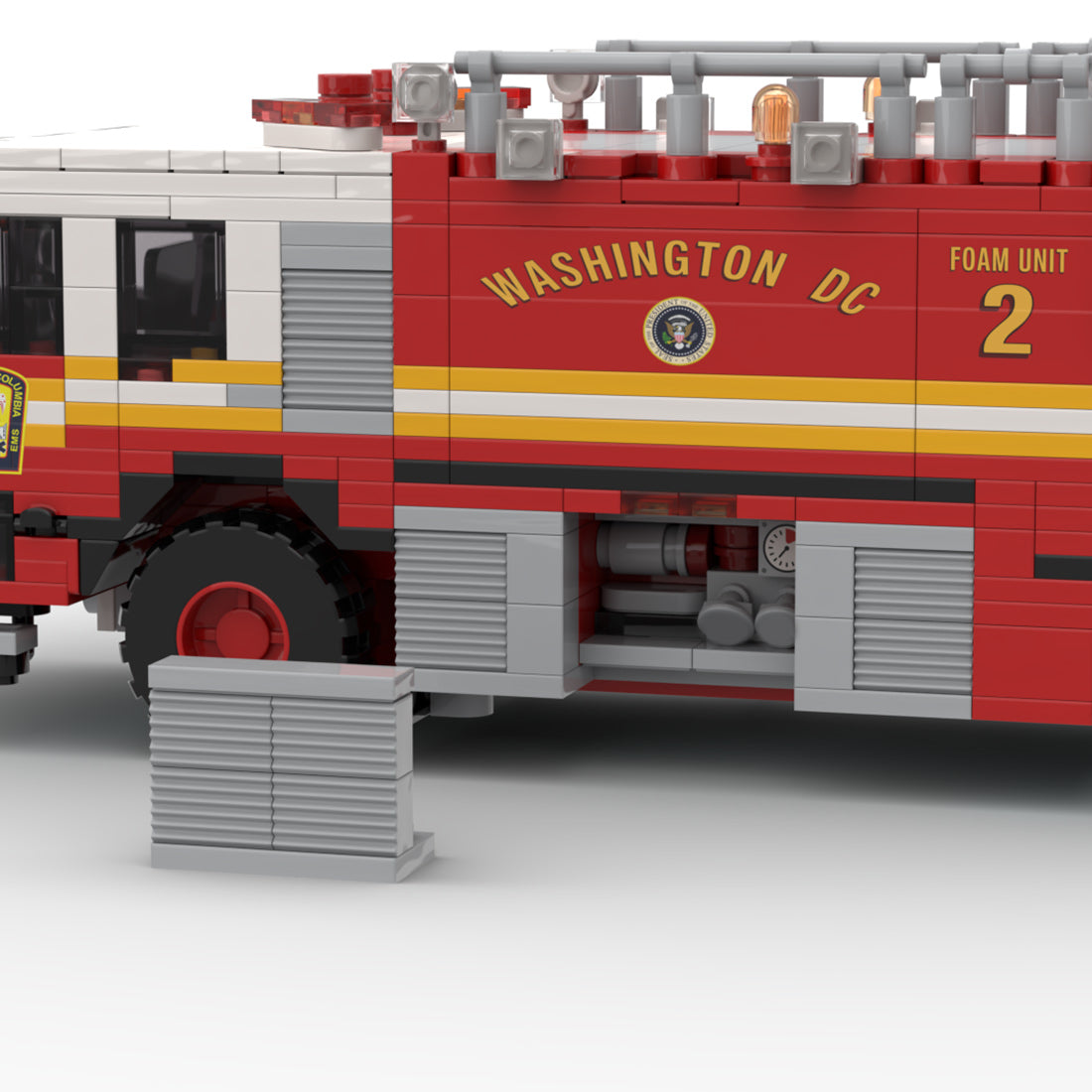 MOC-259170 Airport Crash Fire Truck Building Block Model Kit, Large Fire Rescue Vehicle Construction Set, Collectible Display Model for Adults(1065PCS) - cubertime