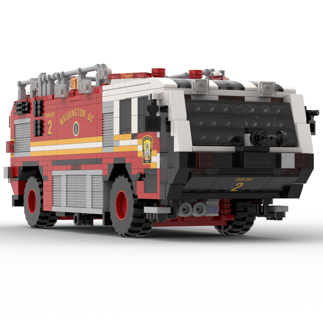 MOC-259170 Airport Crash Fire Truck Building Block Model Kit, Large Fire Rescue Vehicle Construction Set, Collectible Display Model for Adults(1065PCS) - cubertime