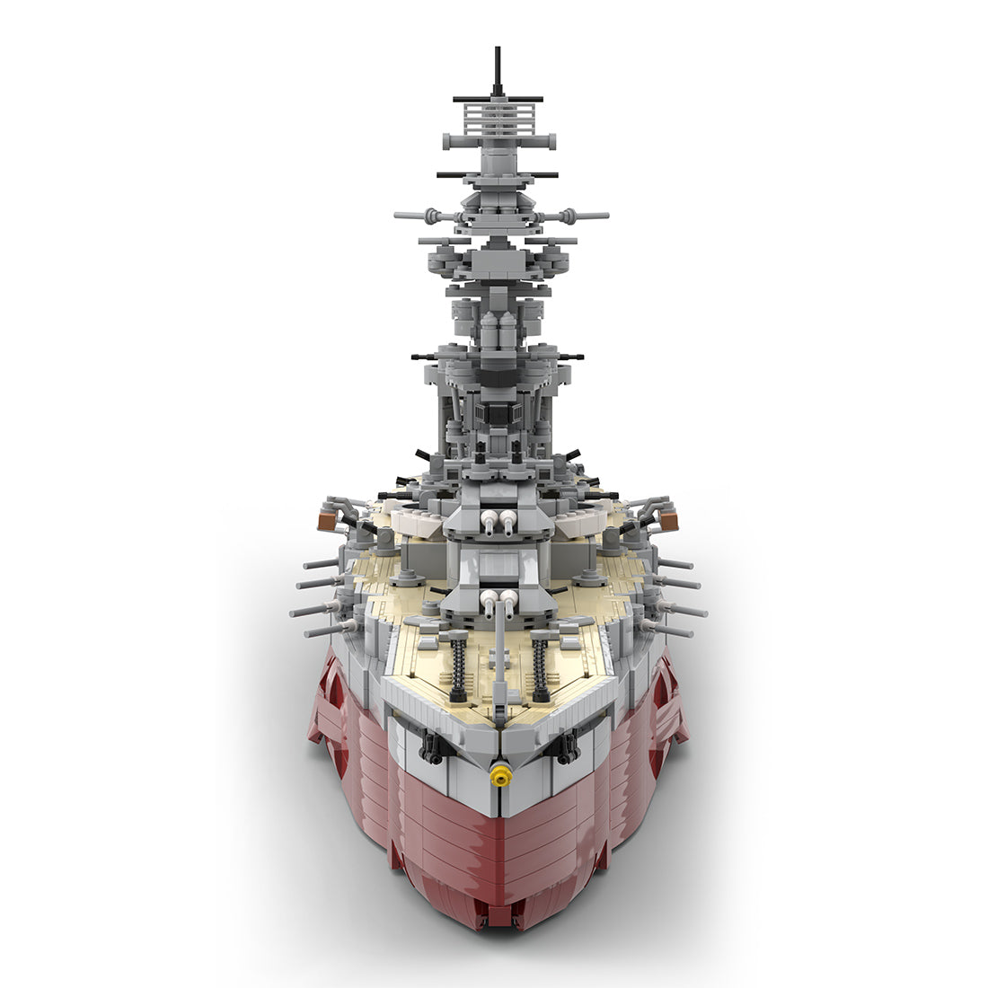 MOC-262613 1/200 Scale IJN FUSO-Class Battleship Building Blocks Model Kit, Japanese Navy WWII Naval Warship Construction Set with Detailed Multi-Tier Bridge and Main Turrets (3911PCS) - cubertime