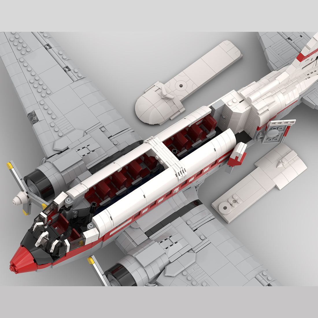 MOC-269819 Douglas C-47 Skytrain "Air Chathams" Twin-Engine Transport Aircraft Building Block Set, New Zealand civil aviation livery (2612PCS) - cubertime