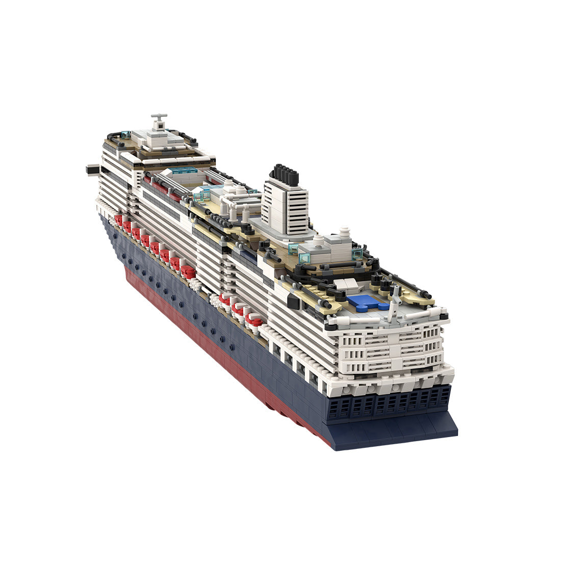 MOC-64406 & MOC-175052 1:400 Scale MS Koningsdam Cruise Ship Steamship Small Particle Building Blocks Set (3661PCS) - cubertime