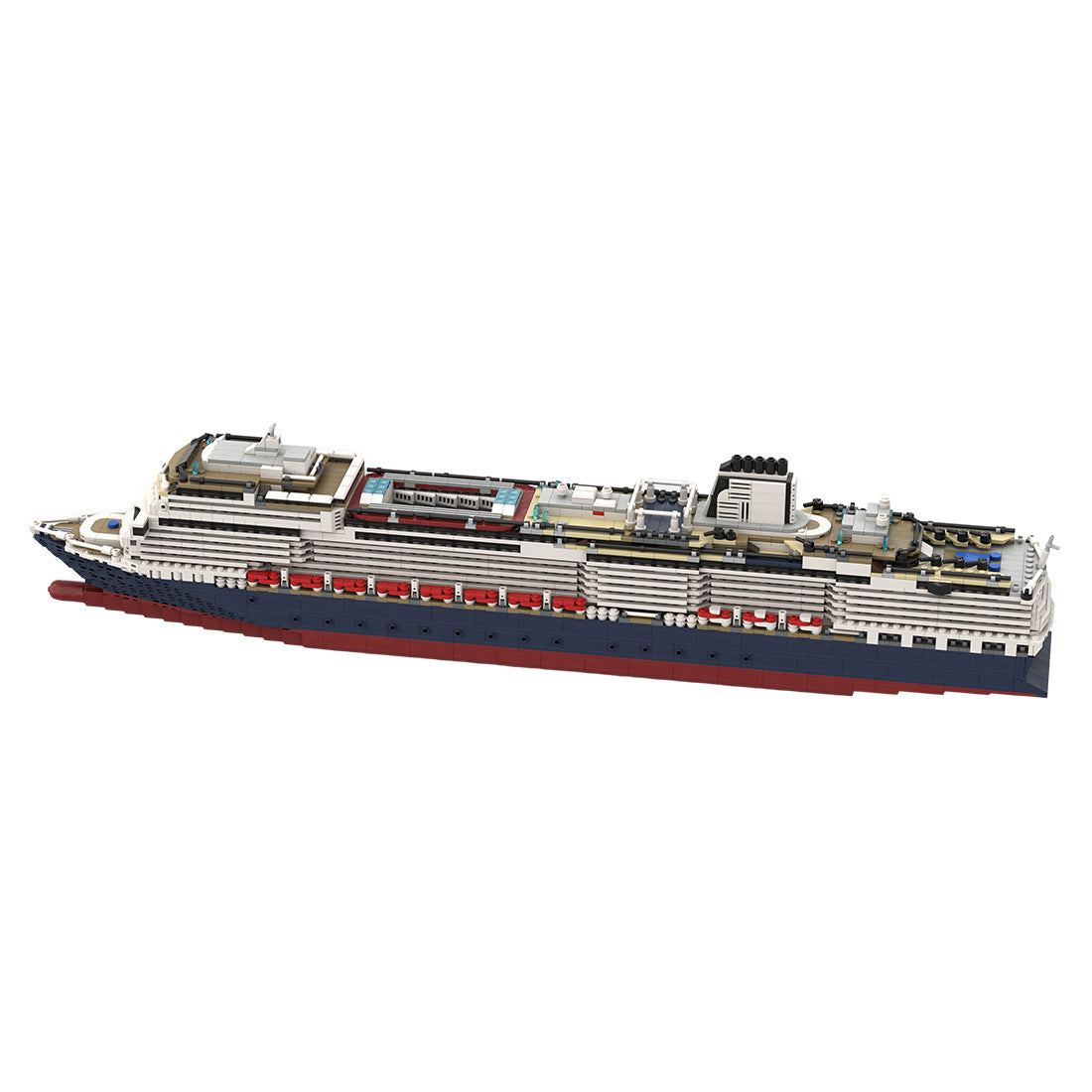 MOC-64406 & MOC-175052 1:400 Scale MS Koningsdam Cruise Ship Steamship Small Particle Building Blocks Set (3661PCS) - cubertime