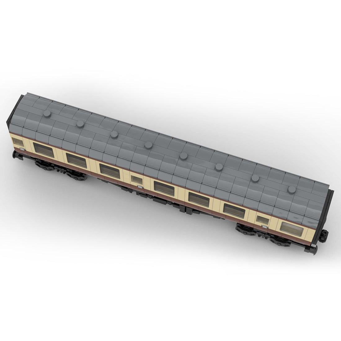 MOC-67504 British Rail Mark 1 Brown Passenger Carriage 6wide Building Blocks Set(Static Version/692PCS+) - cubertime