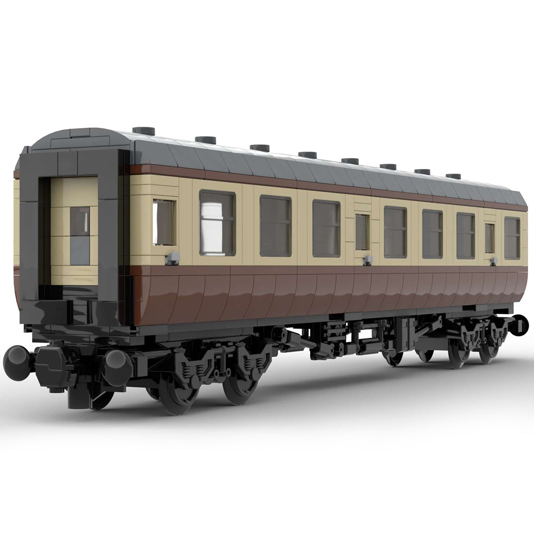 MOC-67504 British Rail Mark 1 Brown Passenger Carriage 6wide Building Blocks Set(Static Version/692PCS+) - cubertime