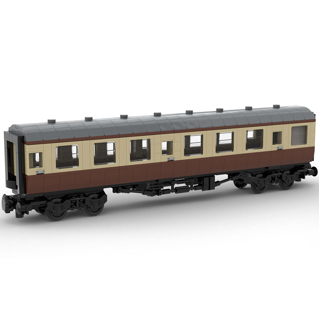MOC-67504 British Rail Mark 1 Brown Passenger Carriage 6wide Building Blocks Set(Static Version/692PCS+) - cubertime