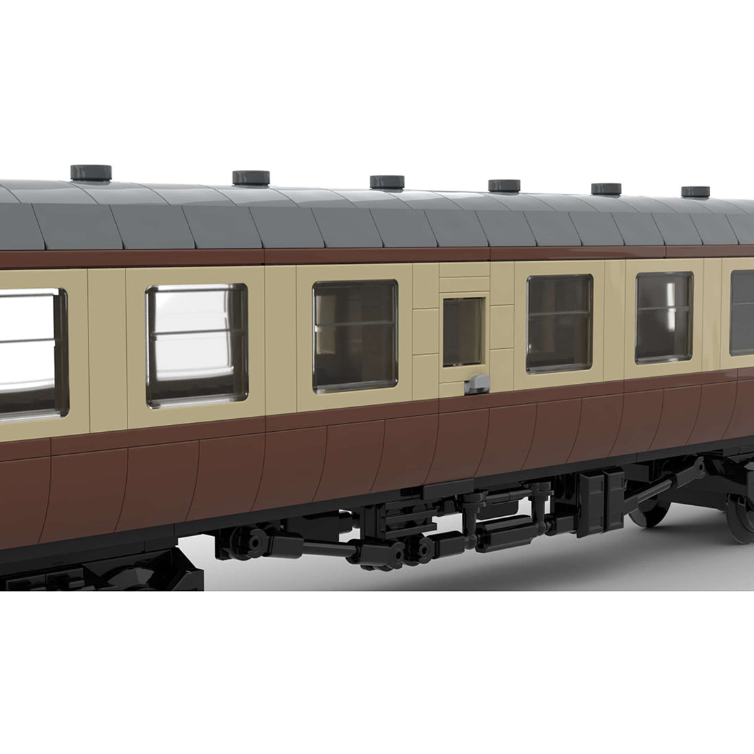 MOC-67504 British Rail Mark 1 Brown Passenger Carriage 6wide Building Blocks Set(Static Version/692PCS+) - cubertime