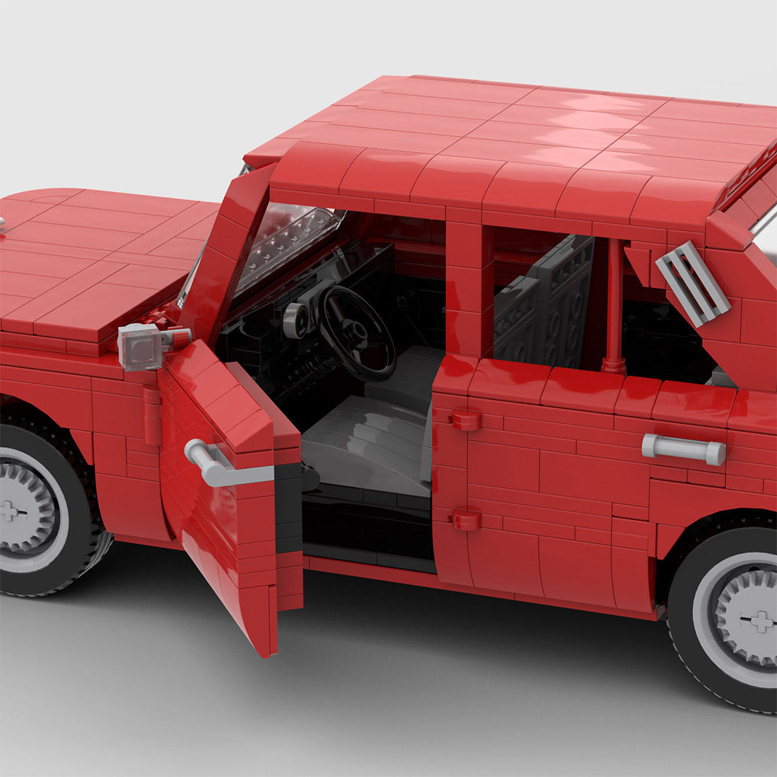 MOC-88319 Vintage Sedan Building Block Model, Detailed Interior with Opening Doors and Hood, Collectible Display Construction Set (1197PCS) - cubertime