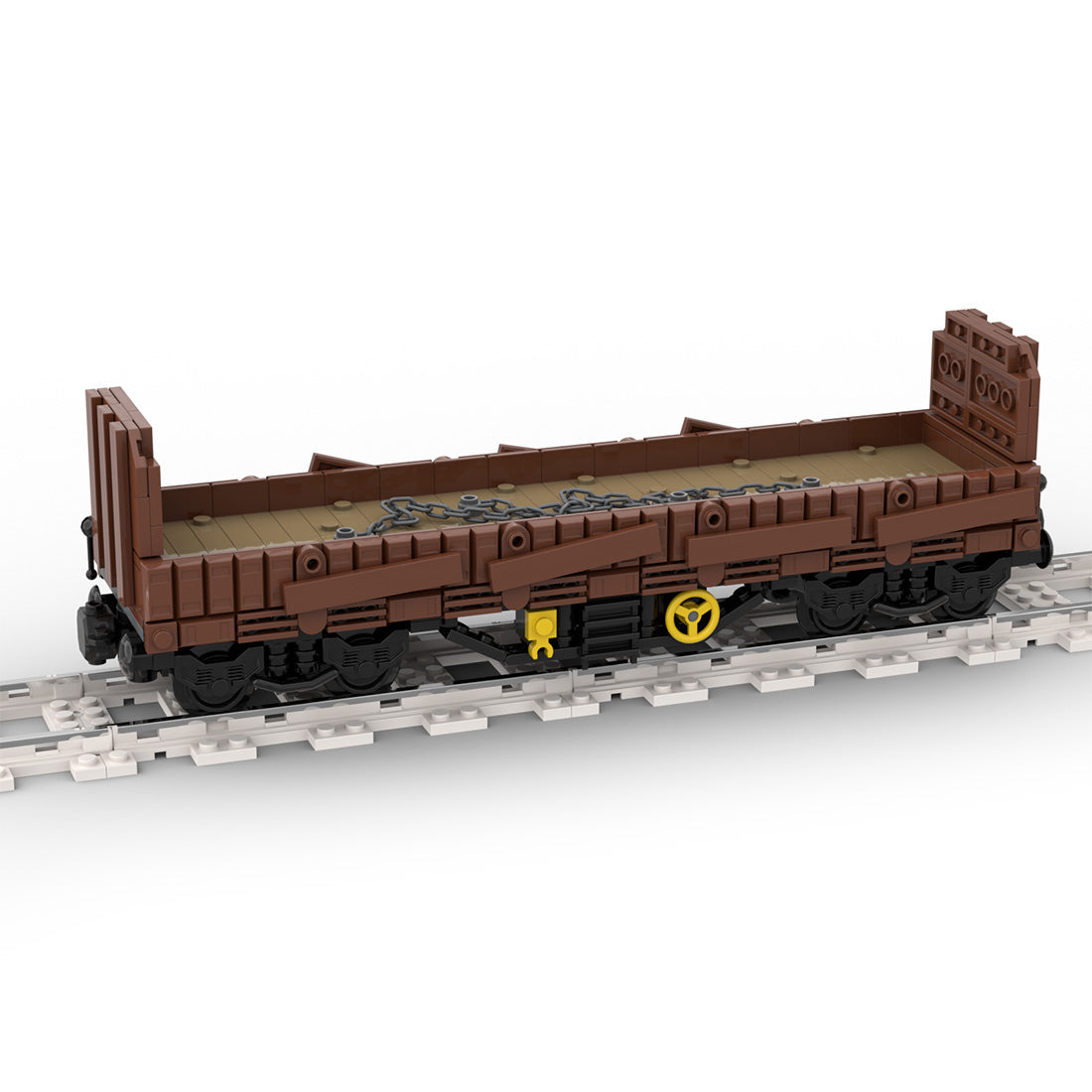 MOC-96686 4-Axle Pile Train Model Assembly Toy Building Blocks Set Creative Ornament - cubertime