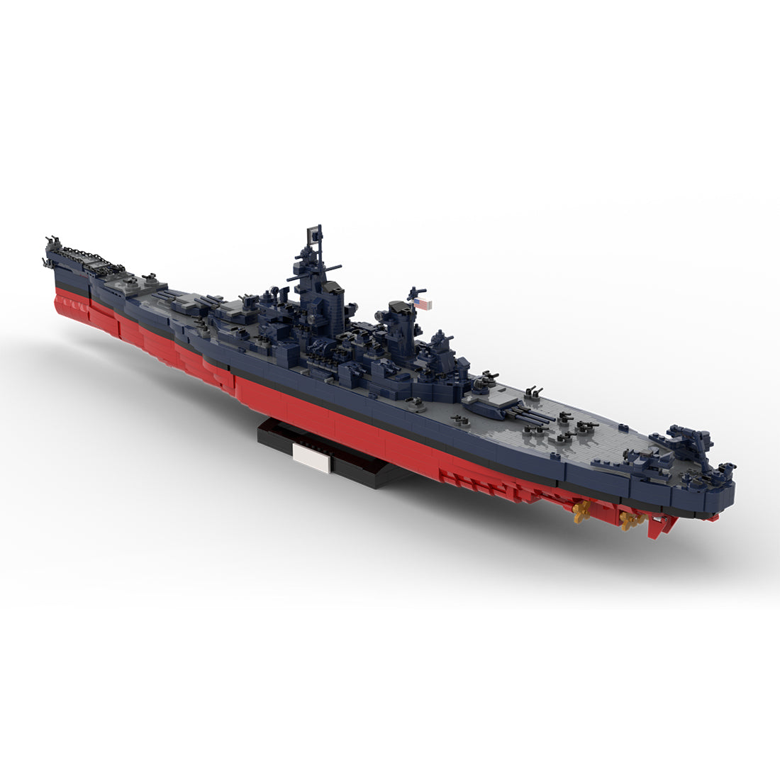MOC 1/300 Scale WWII Artillery Warship kit , USS New Jersey BB-62 Building Blocks Set (3734PCS) - cubertime