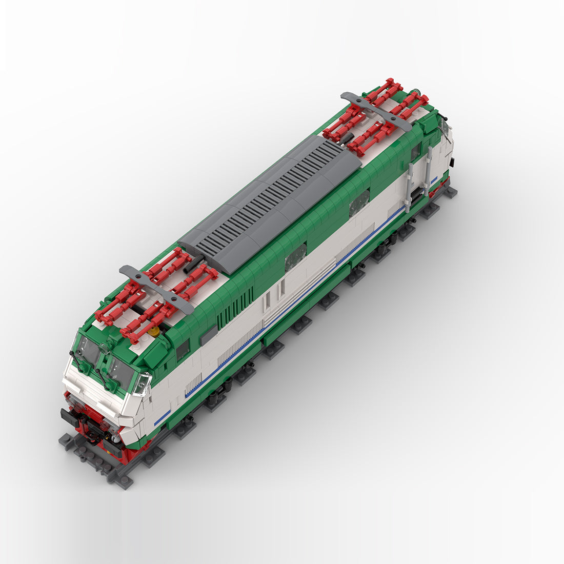 MOC E444R Italian Electric Locomotive Building Blocks Set, XMPR Livery Railway Model (1268PCS/E444R) - cubertime