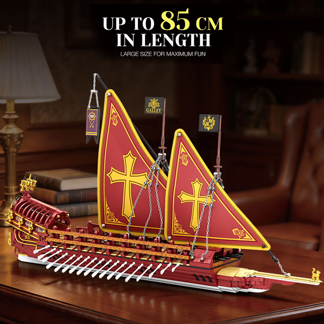 MOC Historic Naval Sailing Warship UP TO 85CM IN LENGTH