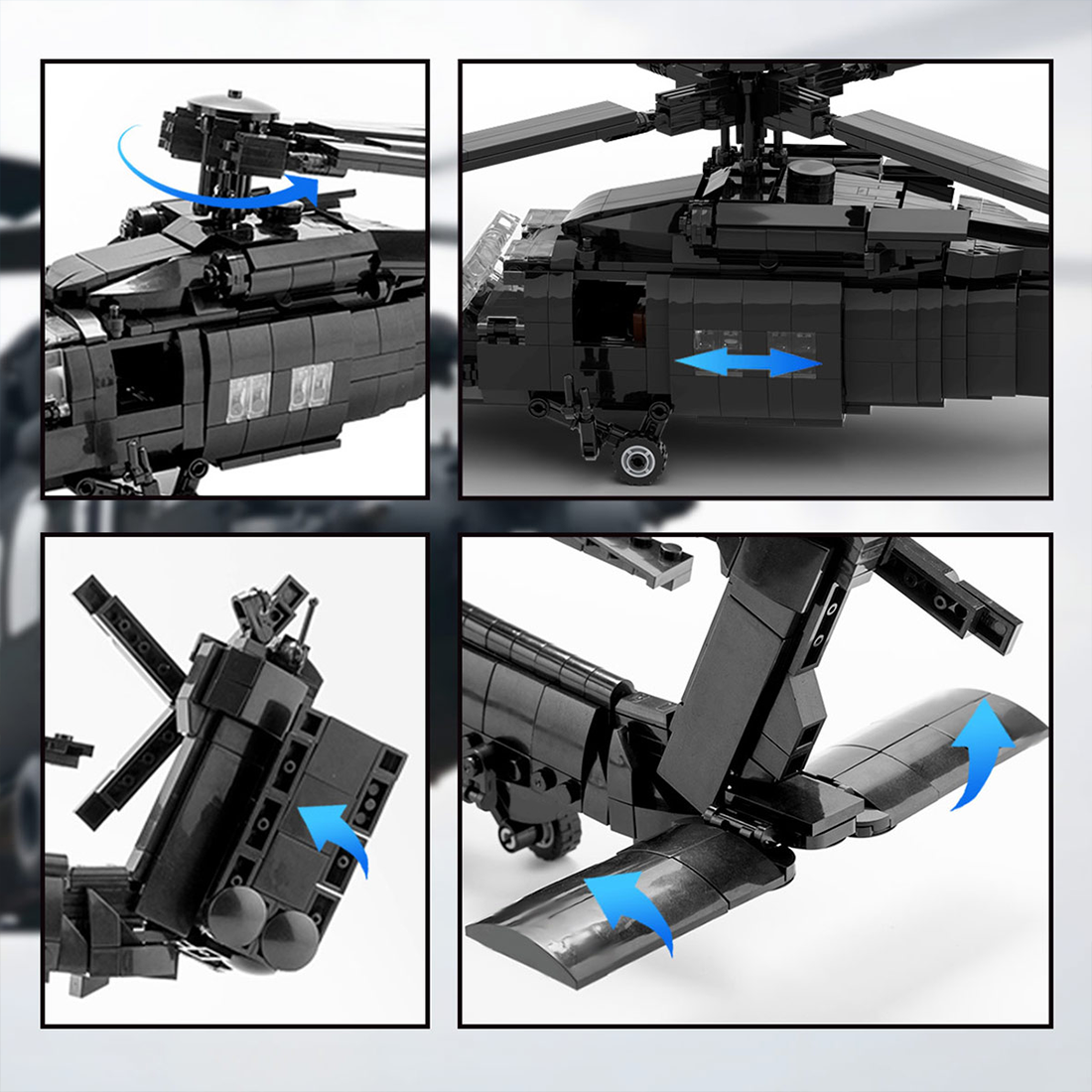 MOC MH60M BlackHawk Military Copter Model Building Blocks Set (1057PCS) - cubertime